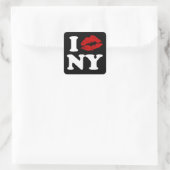 私はニューヨークが大好き |赤い口紅キスをするxxx スクエアシール (バッグ)