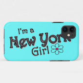 私はニューヨークの女の子、花、青いiPhoneカバーです Case-Mate iPhoneケース (裏面(横))
