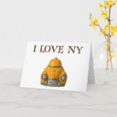 私はニューヨークの黄色によって市松模様にされるタクシーを愛します カード (黄色い花)