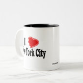 私はニューヨークシティを愛します ツートーンマグカップ (正面左)