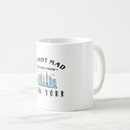 私はニューヨーク出身の不機嫌ではない コーヒーマグカップ (正面右)