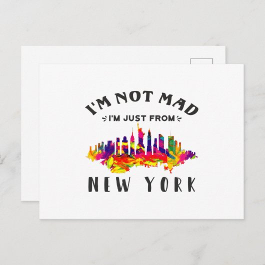 私はニューヨーク出身の不機嫌ではない ポストカード (正面/裏面)
