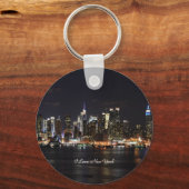 私はニューヨーク、明るいライト、シティライトが大好き キーホルダー (正面)