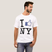 "私はニューヨーク" Facebookのワイシャツを好みます Tシャツ (正面フル)