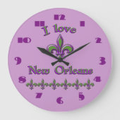 私はニュー・オーリンズの柱時計を愛します ラージ壁時計 (正面)