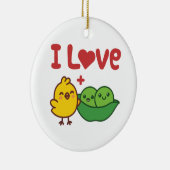 私はニワトリが大好きフムスかわいい セラミックオーナメント (右)