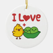 私はニワトリが大好きフムスかわいい セラミックオーナメント (正面)
