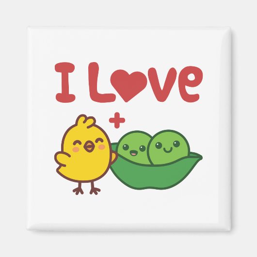 私はニワトリが大好きフムスかわいい マグネット (正面)