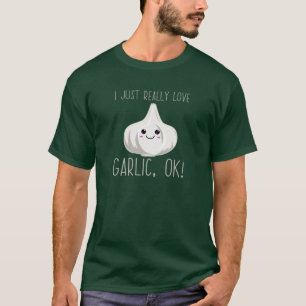私はニンニクが大好きでいい!かわいいガーリックギフト Tシャツ