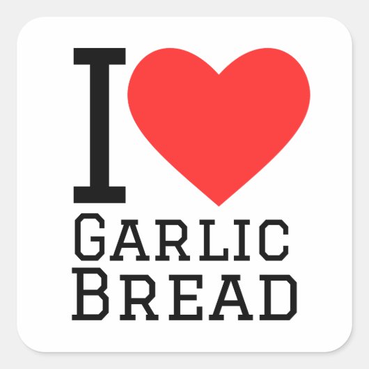 私はニンニクのパンの正方形のステッカーが大好き スクエアシール (正面)