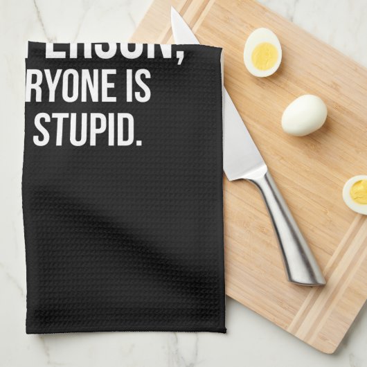 私はニース人-おもしろいなノベルティであることを試みています キッチンタオル (四つ折り)