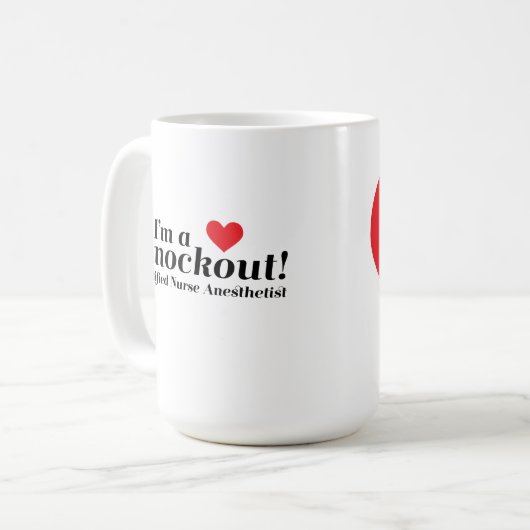 私はノックアウトです! CRNA コーヒーマグカップ (正面左)