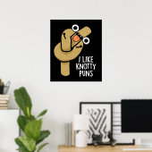 私はノッティパンロープンおもしろいダークBG好き ポスター (ホームオフィス)