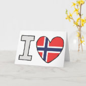 私はノルウェーが大好き カード (黄色い花)