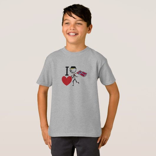 私はノルウェーが大好き Tシャツ (正面フル)