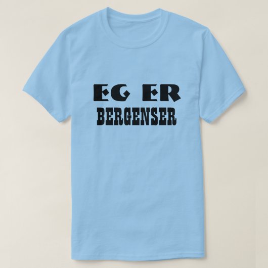 私はノルウェーのライトブルーのベルゲンザーだ Tシャツ (デザイン正面)