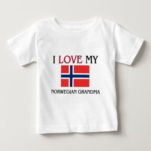 私はノルウェーの祖母が大好きだ ベビーTシャツ (正面)