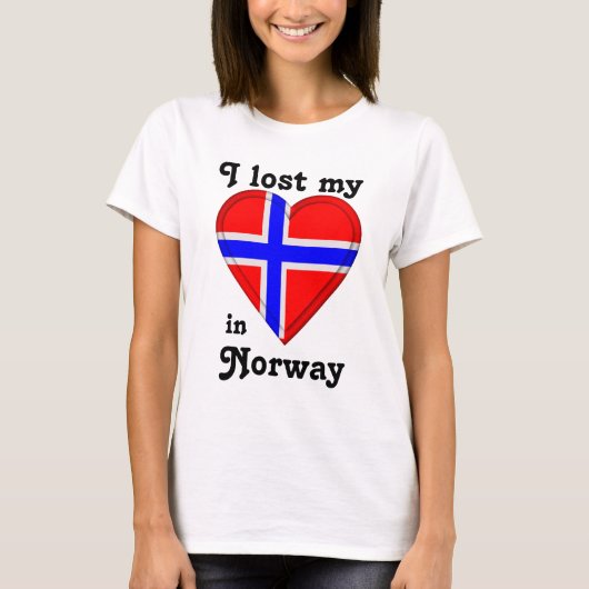 私はノルウェーの私のハートを失った Tシャツ (正面)