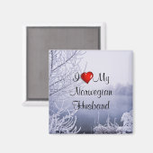 私はノルウェー人の夫を愛している マグネット (正面/裏面)