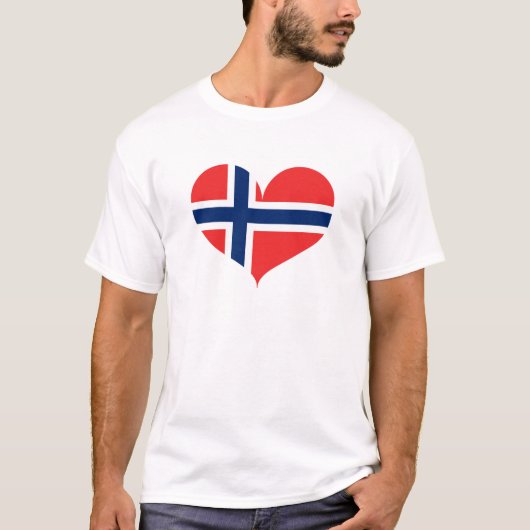 私はノルウェー国旗が大好き Tシャツ (正面)