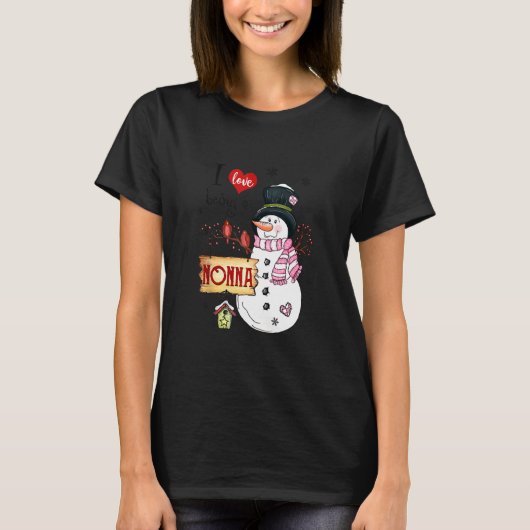 私はノンナ雪だるまのクリスマスおもしろいクリスマス Tシャツ (正面)