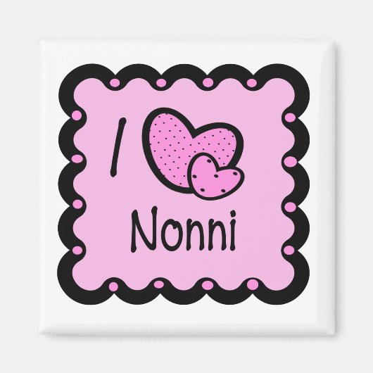 私はノンニのかわいいTシャツが大好き マグネット (正面)