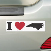 私はノースカロライナを愛します バンパーステッカー (車上)