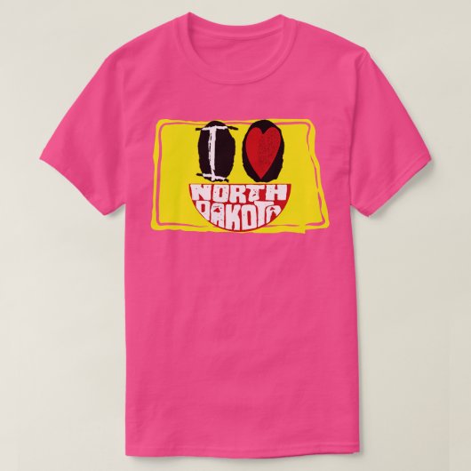 私はノースダコタニコニングハッピーハピー顔 Tシャツ (デザイン正面)