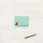 「私はノートをポストする。今忘れは駄目！ ポストイット (デスク上)