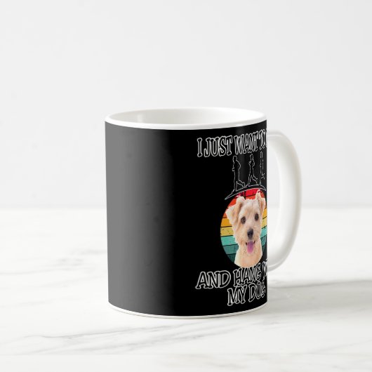 私はノーフォーク走テリアをつる&Wしたい コーヒーマグカップ (正面右)