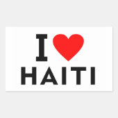 私はハイチの国を愛しているハート旅行観光のシンボル 長方形シール (正面)