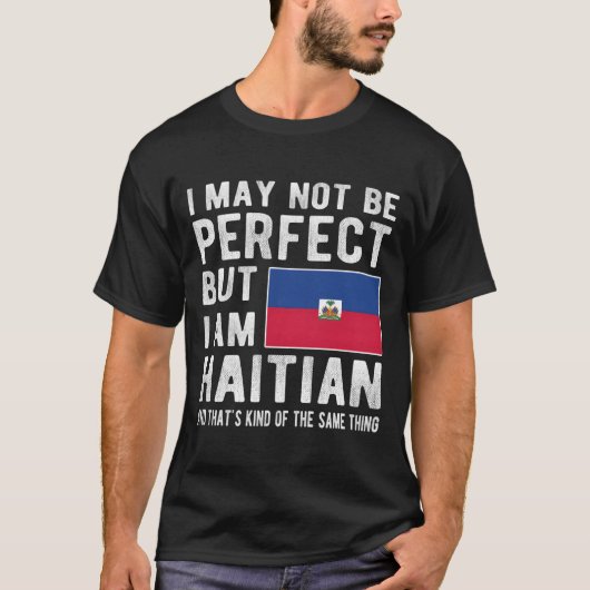私はハイチの旗 ハイチの遺産 ハイチのルーツ Tシャツ (正面)