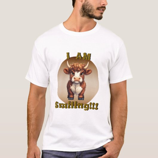 私はハイランド牛を笑っている Tシャツ (正面)