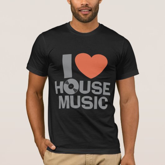 私はハウスミュージックが大好き Tシャツ (正面)