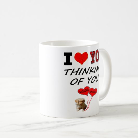 私はハグと考えキスであなたを愛している コーヒーマグカップ (正面右)