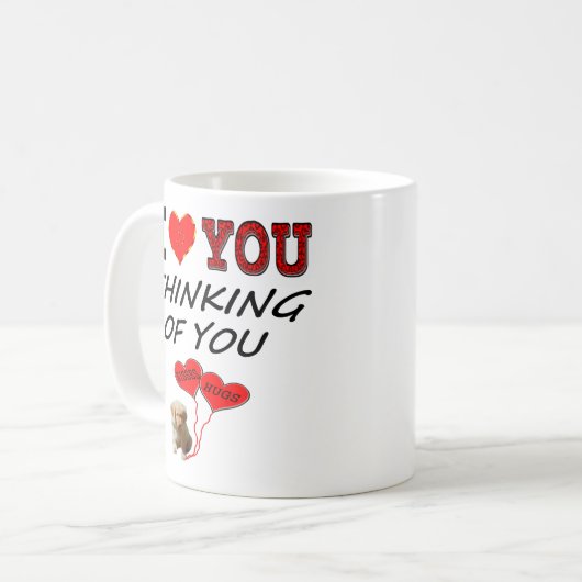 私はハグと考えキスであなたを愛している コーヒーマグカップ (正面左)