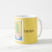 私はハグを行わない、とげのあるサボテン、黄色、あなたの名前 コーヒーマグカップ (正面右)