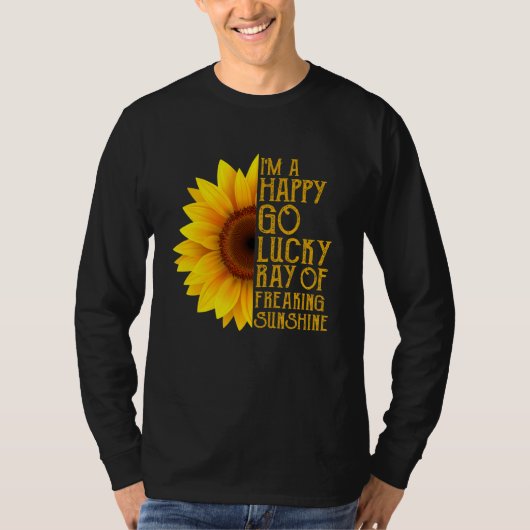 私はハッピーゴーラッキーな日差し太陽の光 Tシャツ (正面)