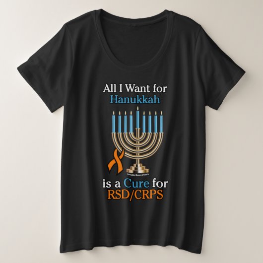 私はハヌカーに欲しいもの…RSD/CRPS プラスサイズTシャツ (デザイン正面)