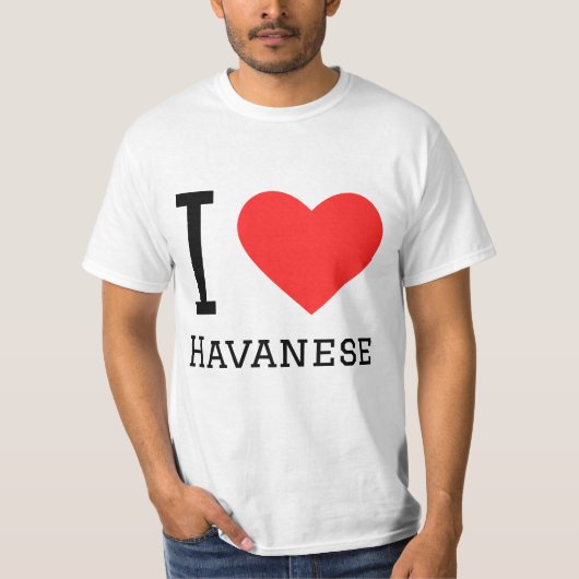 私はハバニーズが大好きだ Tシャツ (正面)