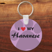 私はハバニーズのハートが大好き キーホルダー (正面)