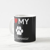私はハバニーズ犬の文字がカスタム大好き コーヒーマグカップ (正面左)