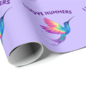 私はハマーズエキゾチックなレインボーハミングバードが大好飛んでいるき ラッピングペーパー (ロールコーナー)