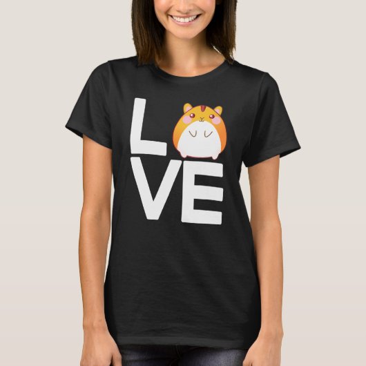 私はハムスターかわいいハムスターが大好き Tシャツ (正面)