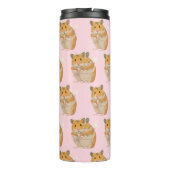 私はハムスターのピンクのハムスターパターンを愛します タンブラー (裏面)