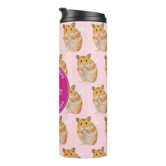 私はハムスターのピンクのハムスターパターンを愛します タンブラー (回転右)