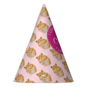 私はハムスターのピンクのハムスターパターンを愛します パーティーハット (左)