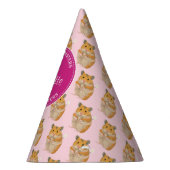 私はハムスターのピンクのハムスターパターンを愛します パーティーハット (右)
