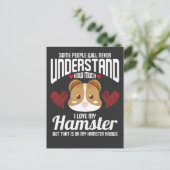 私はハムスターの齧歯動物の愛おもしろいペットが大好き ポストカード (スタンド正面)