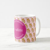 私はハムスターピンクハムスターパターンが大好き コーヒーマグカップ (正面右)